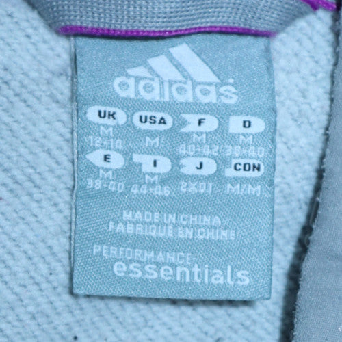 Adidas Womens Grey Full Zip Hooded Sweatshirt Size M Essentials