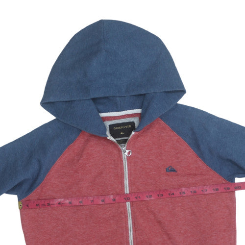 Quiksilver Men’s Red & Blue Full Zip Hoodie Size L