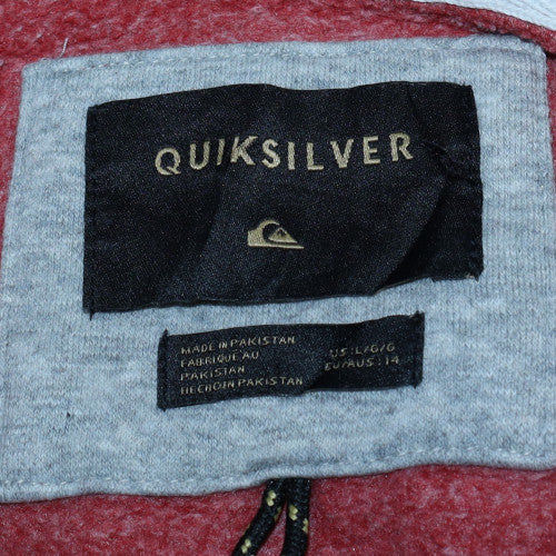 Quiksilver Men’s Red & Blue Full Zip Hoodie Size L
