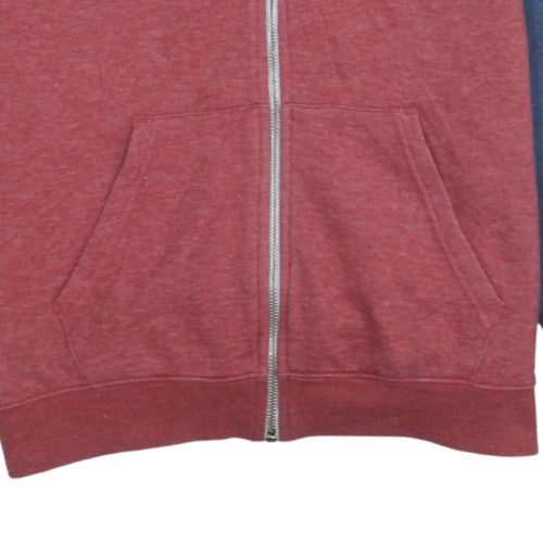Quiksilver Men’s Red & Blue Full Zip Hoodie Size L