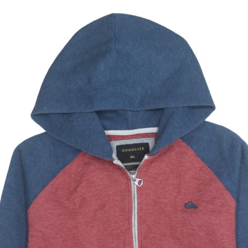 Quiksilver Men’s Red & Blue Full Zip Hoodie Size L