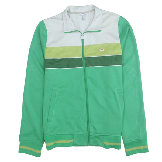 Ellesse Mens Green Colourblock Track Jacket Size L Retro Sportswear