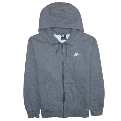 Nike Men's Grey Full Zip Hoodie L Fleece Classic Sweatshirt