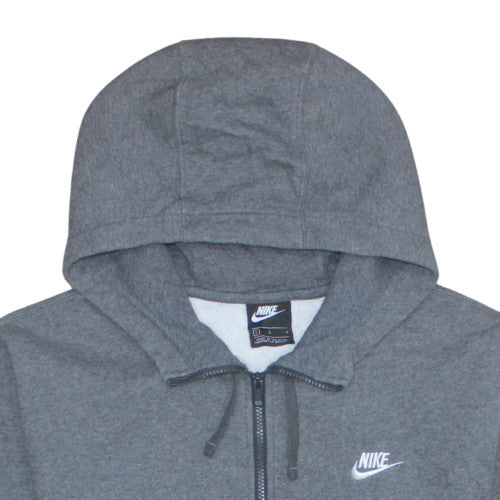 Nike Men's Grey Full Zip Hoodie L Fleece Classic Sweatshirt
