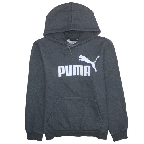 Puma Men's Grey Pullover Hoodie Size S Fleece Graphic Sweatshirt
