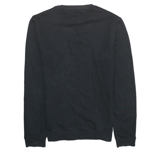 Tommy Hilfiger Men's Black Logo Tape Crew Neck Sweatshirt M