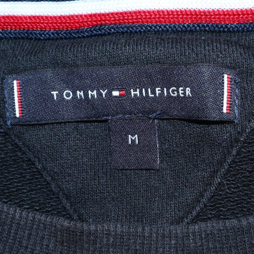 Tommy Hilfiger Men's Black Logo Tape Crew Neck Sweatshirt M