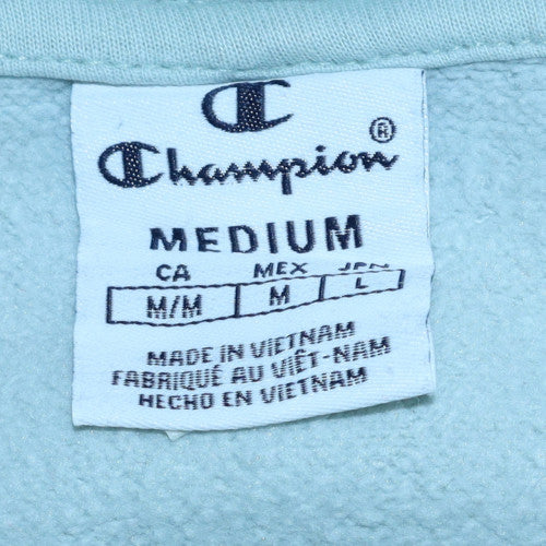 Champion Women’s Light Blue Pullover Hoodie Medium Cotton Blend