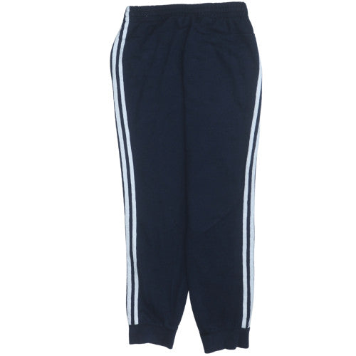 Adidas Men Black Jogger Trousers L Elastic Waist Side Stripe