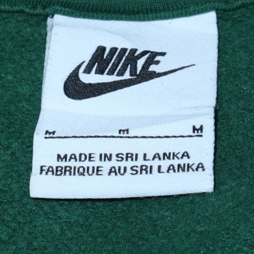 Nike Women Green Pullover Hoodie Medium Cotton Blend Sweatshirt