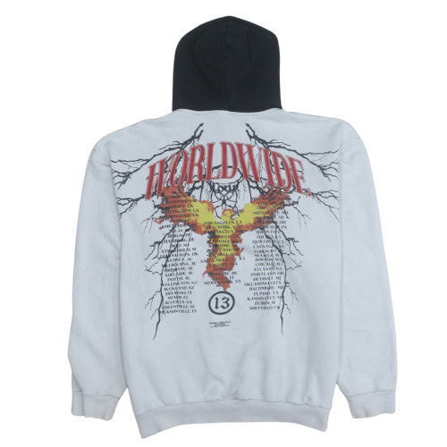 boohooMAN Men's White Graphic Print Pullover Hoodie Size S