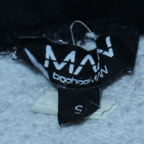 boohooMAN Men's White Graphic Print Pullover Hoodie Size S