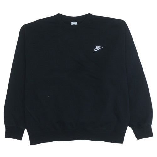Nike Women Black XXL Pullover Sweatshirt Cotton Blend Crew Neck