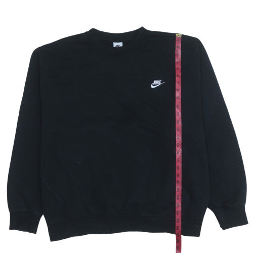 Nike Women Black XXL Pullover Sweatshirt Cotton Blend Crew Neck