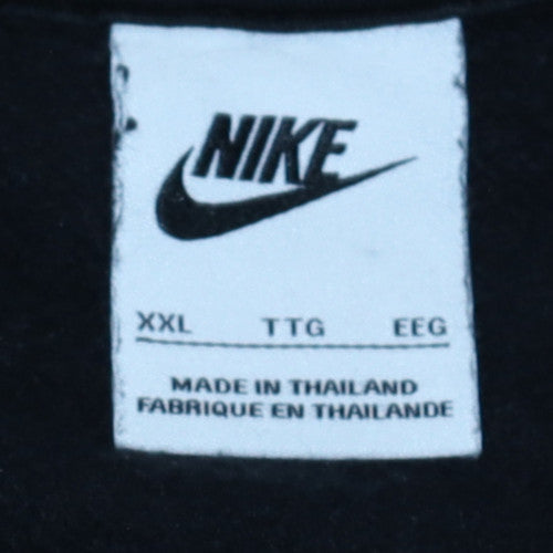 Nike Women Black XXL Pullover Sweatshirt Cotton Blend Crew Neck