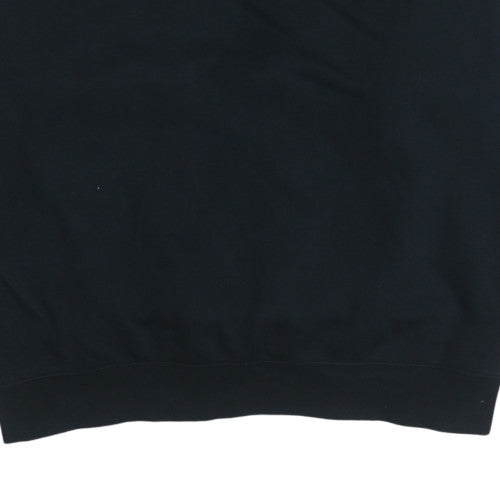 Nike Women Black XXL Pullover Sweatshirt Cotton Blend Crew Neck