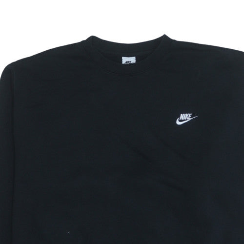 Nike Women Black XXL Pullover Sweatshirt Cotton Blend Crew Neck