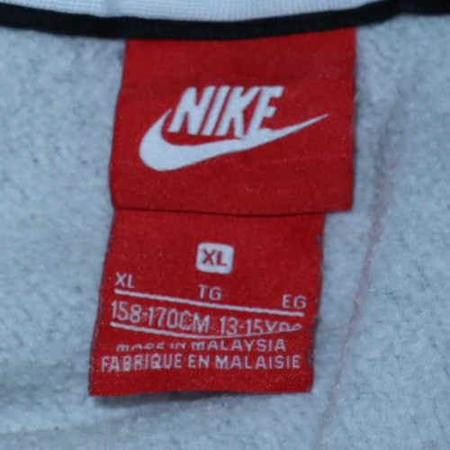 Nike Boys Grey XL Pullover Fleece Hoodie with Red Logo