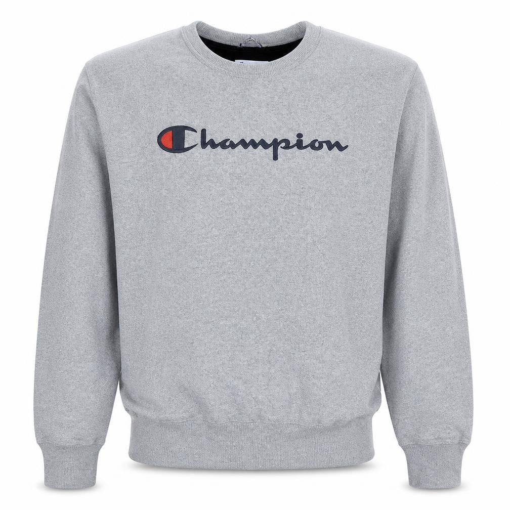 Champion Mens Grey Crew Neck Fleece Sweatshirt Size S Classic Fit
