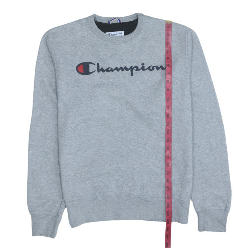 Champion Mens Grey Crew Neck Fleece Sweatshirt Size S Classic Fit