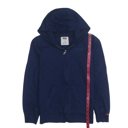 Levi's Boys Blue Full Zip Hoodie Size 14 Years Cotton Blend Logo Sweatshirt