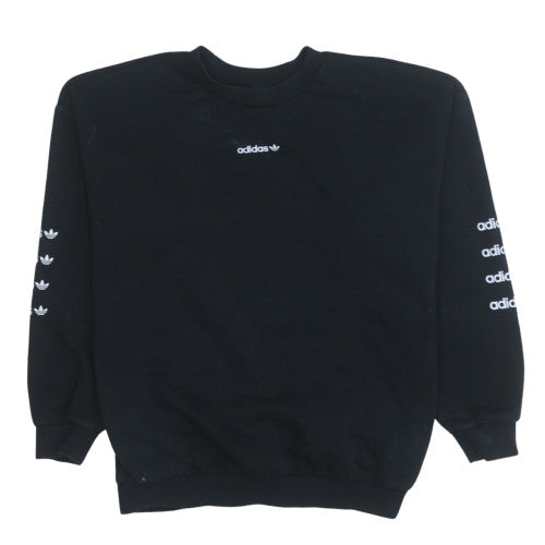 Adidas Womens Black Size 12 Crew Neck Pullover Sweatshirt