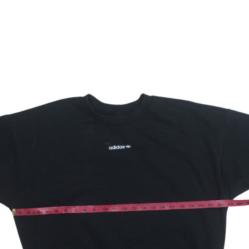 Adidas Womens Black Size 12 Crew Neck Pullover Sweatshirt