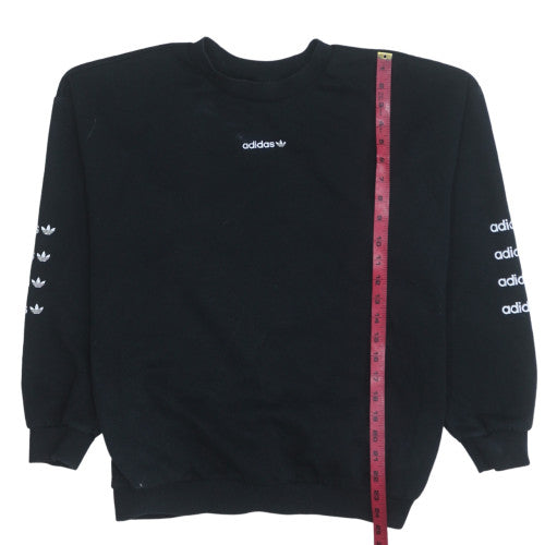 Adidas Womens Black Size 12 Crew Neck Pullover Sweatshirt
