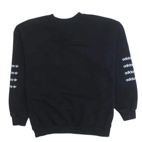 Adidas Womens Black Size 12 Crew Neck Pullover Sweatshirt
