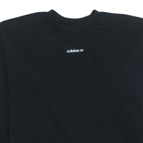 Adidas Womens Black Size 12 Crew Neck Pullover Sweatshirt