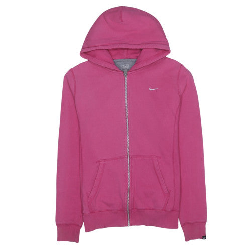 Nike Women Pink Full Zip Hoodie L Hooded Sweatshirt Athletic Dept