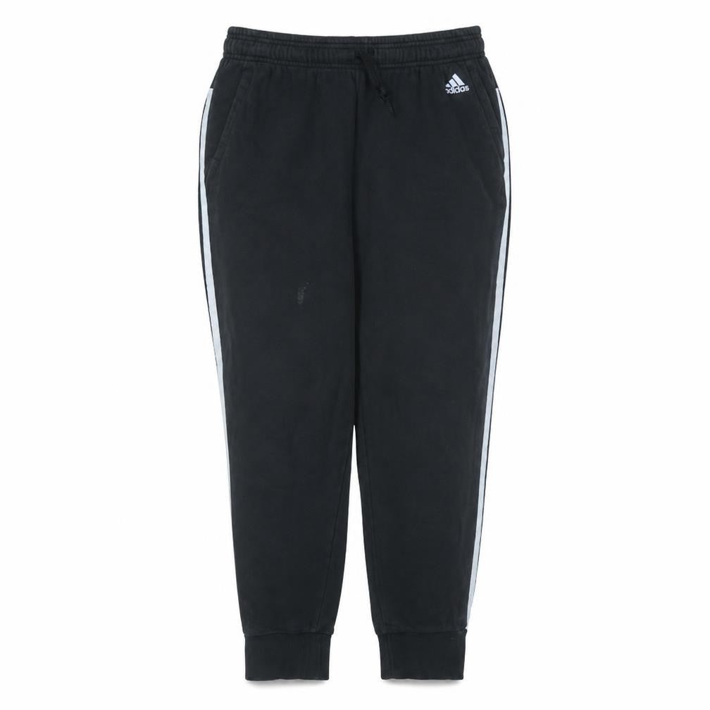 Front view of Adidas Women's Black XL Jogger Track Pants with Side Stripes