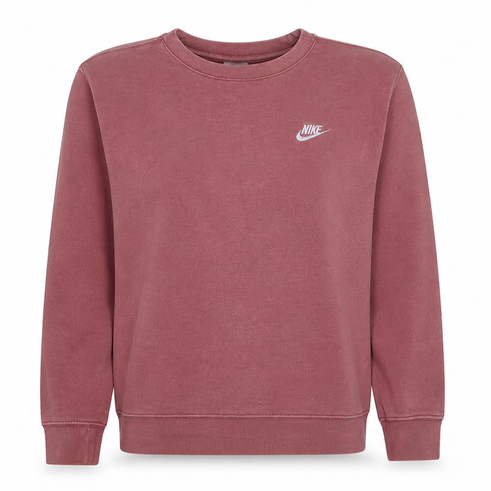 Front view of Nike women’s pink xs crew neck pullover sweatshirt