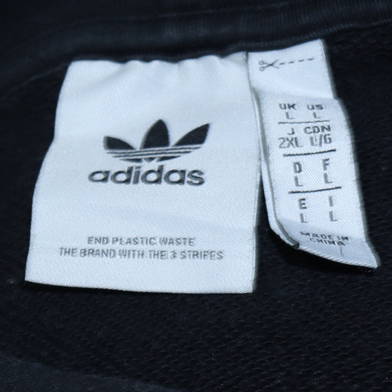 Adidas Mens Black 2XL Pullover Hoodie Graphic Print Cotton Blend