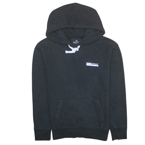 Hollister Men’s Black Pullover Hoodie XS Logo Graphic Print Fleece