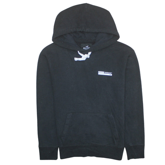 Hollister Men’s Black Pullover Hoodie XS Logo Graphic Print Fleece