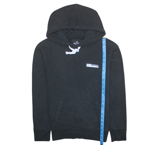 Hollister Men’s Black Pullover Hoodie XS Logo Graphic Print Fleece