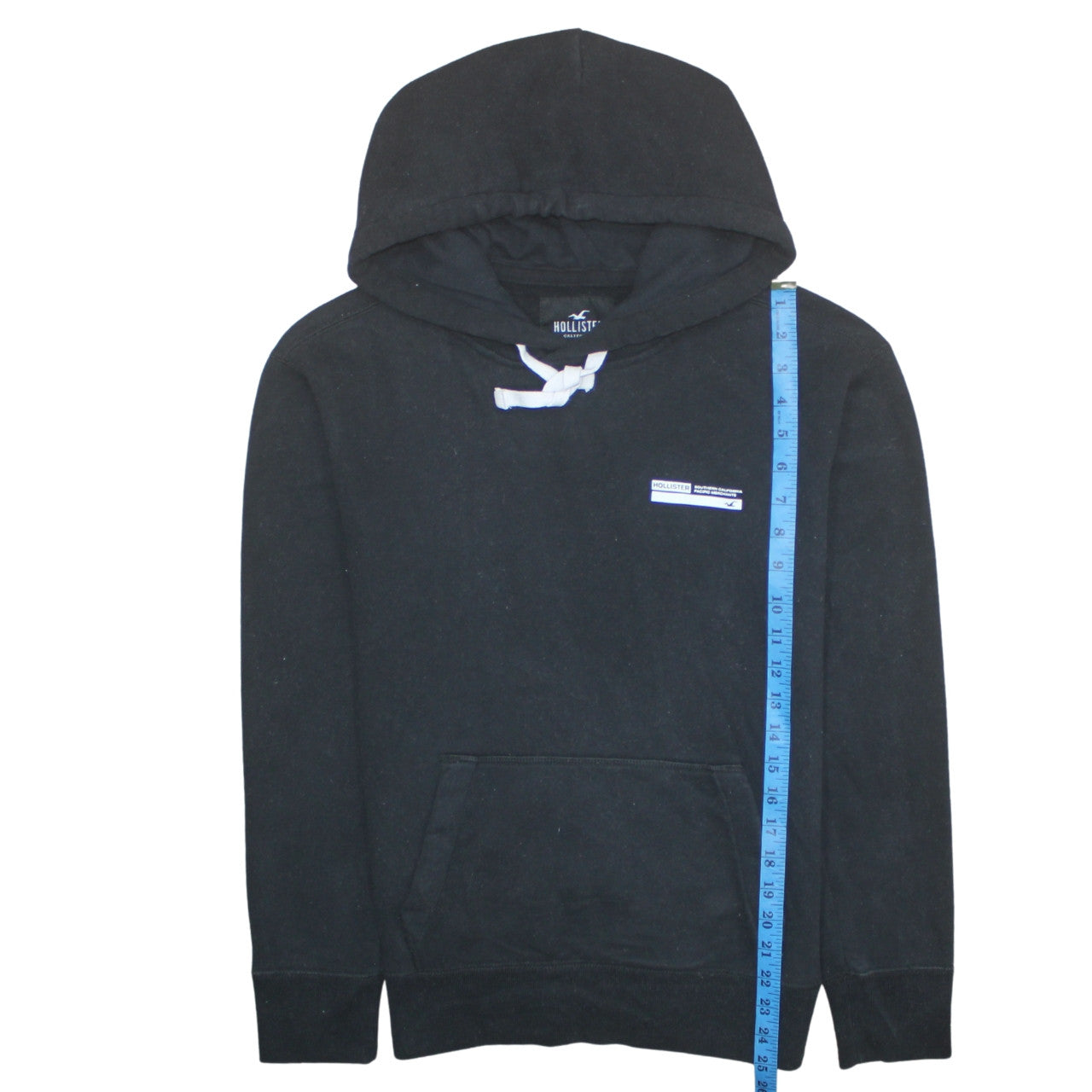 Hollister Men’s Black Pullover Hoodie XS Logo Graphic Print Fleece