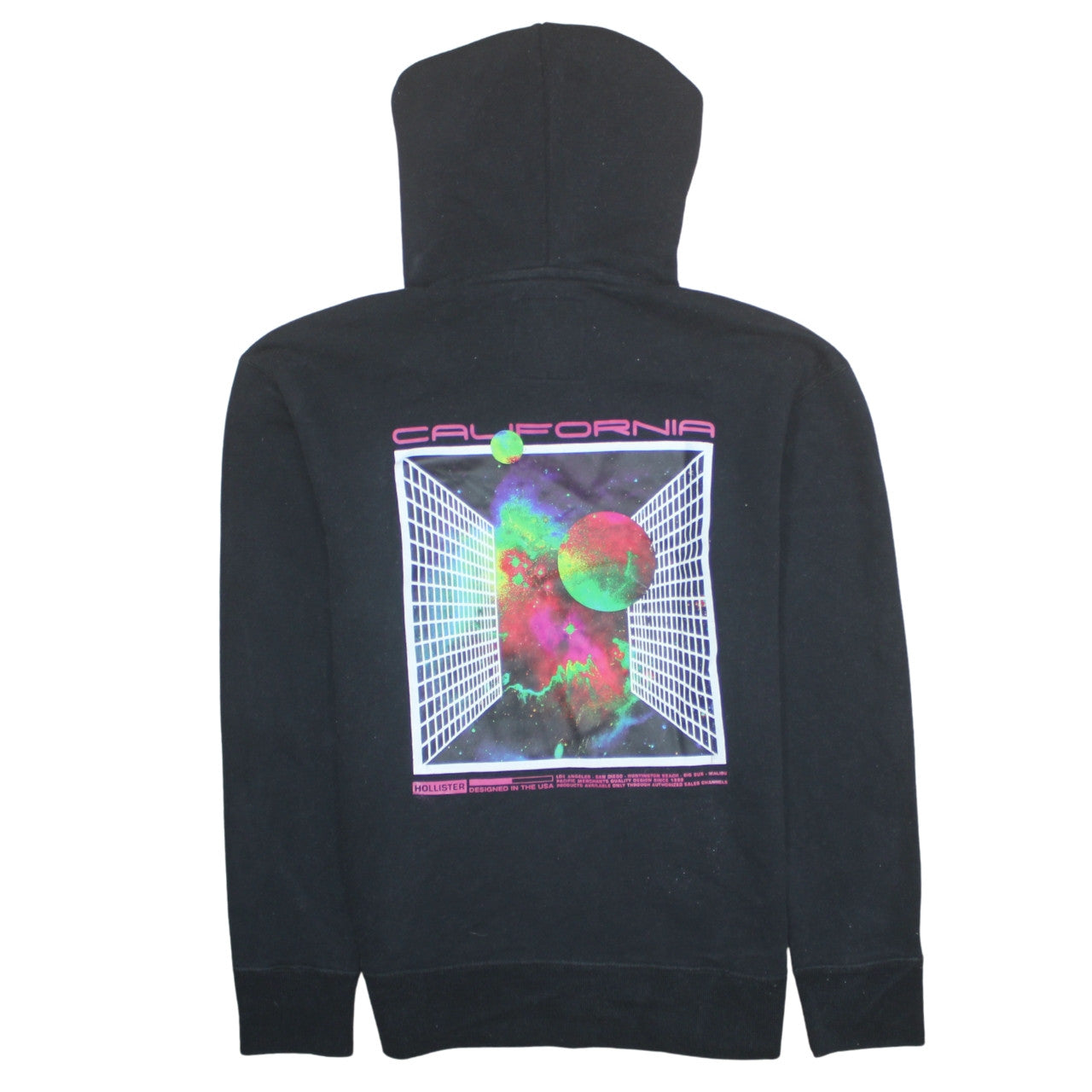 Hollister Men’s Black Pullover Hoodie XS Logo Graphic Print Fleece