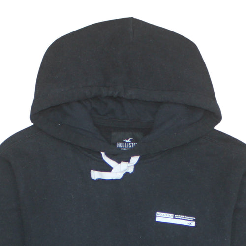 Hollister Men’s Black Pullover Hoodie XS Logo Graphic Print Fleece