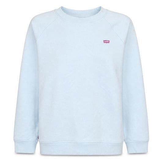 Front view of Levi's Women Light Blue XS Crew Neck Pullover Sweatshirt