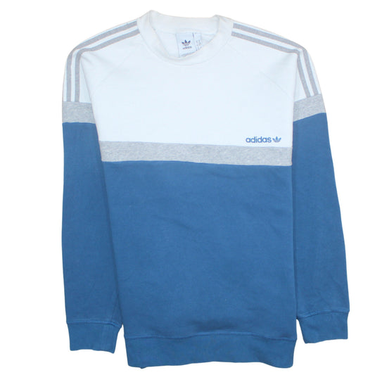 Adidas Men's Blue Grey White Pullover Sweatshirt XL Crew Neck