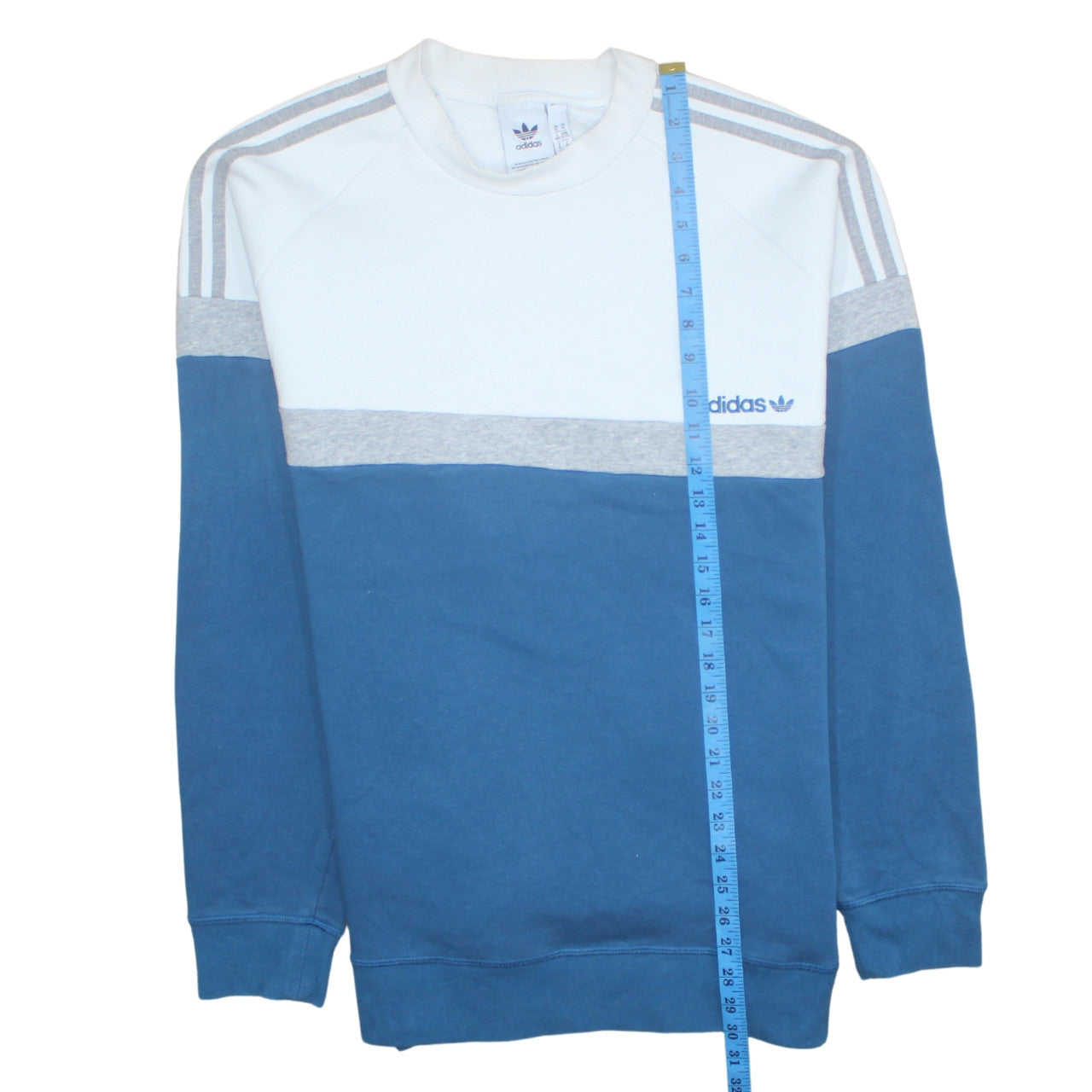 Adidas Men's Blue Grey White Pullover Sweatshirt XL Crew Neck