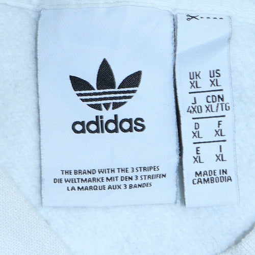 Adidas Men's Blue Grey White Pullover Sweatshirt XL Crew Neck