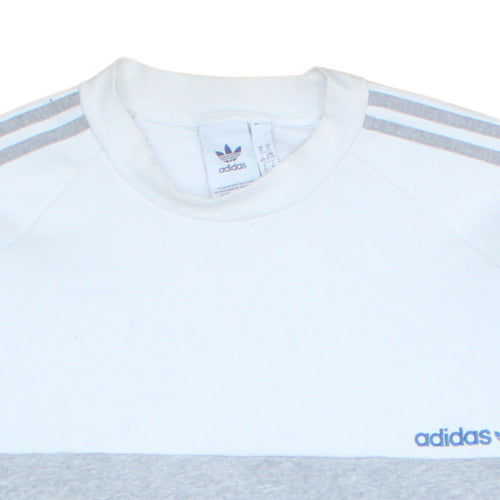 Adidas Men's Blue Grey White Pullover Sweatshirt XL Crew Neck