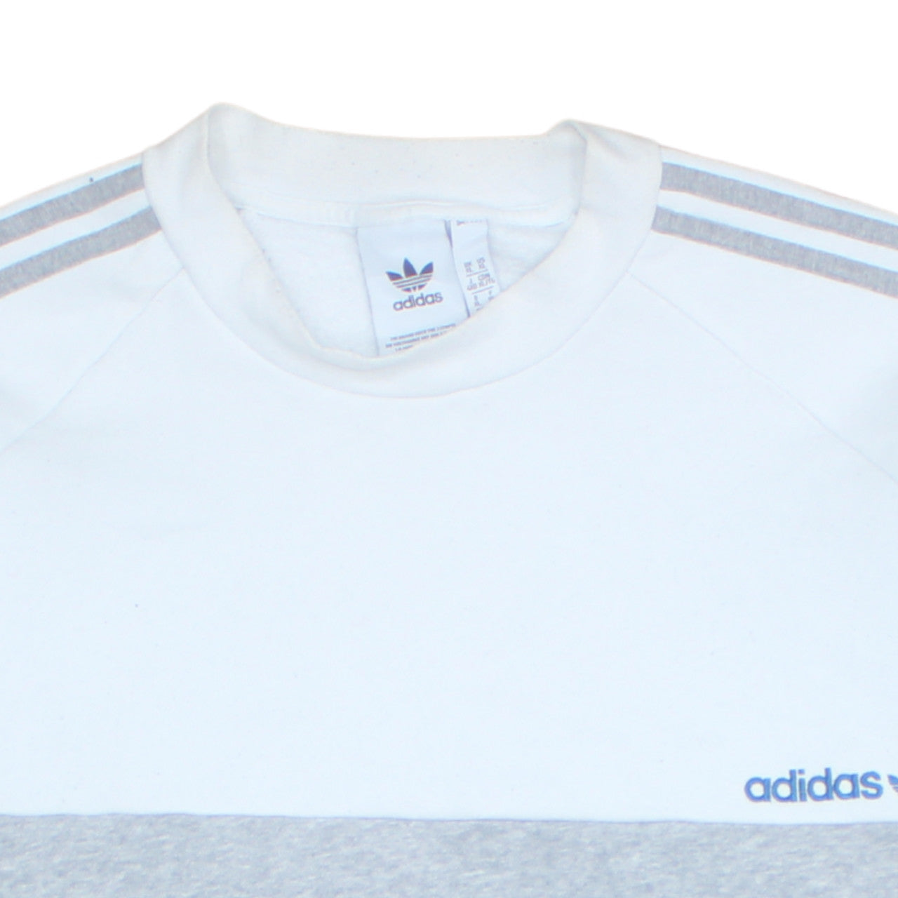 Adidas Men's Blue Grey White Pullover Sweatshirt XL Crew Neck