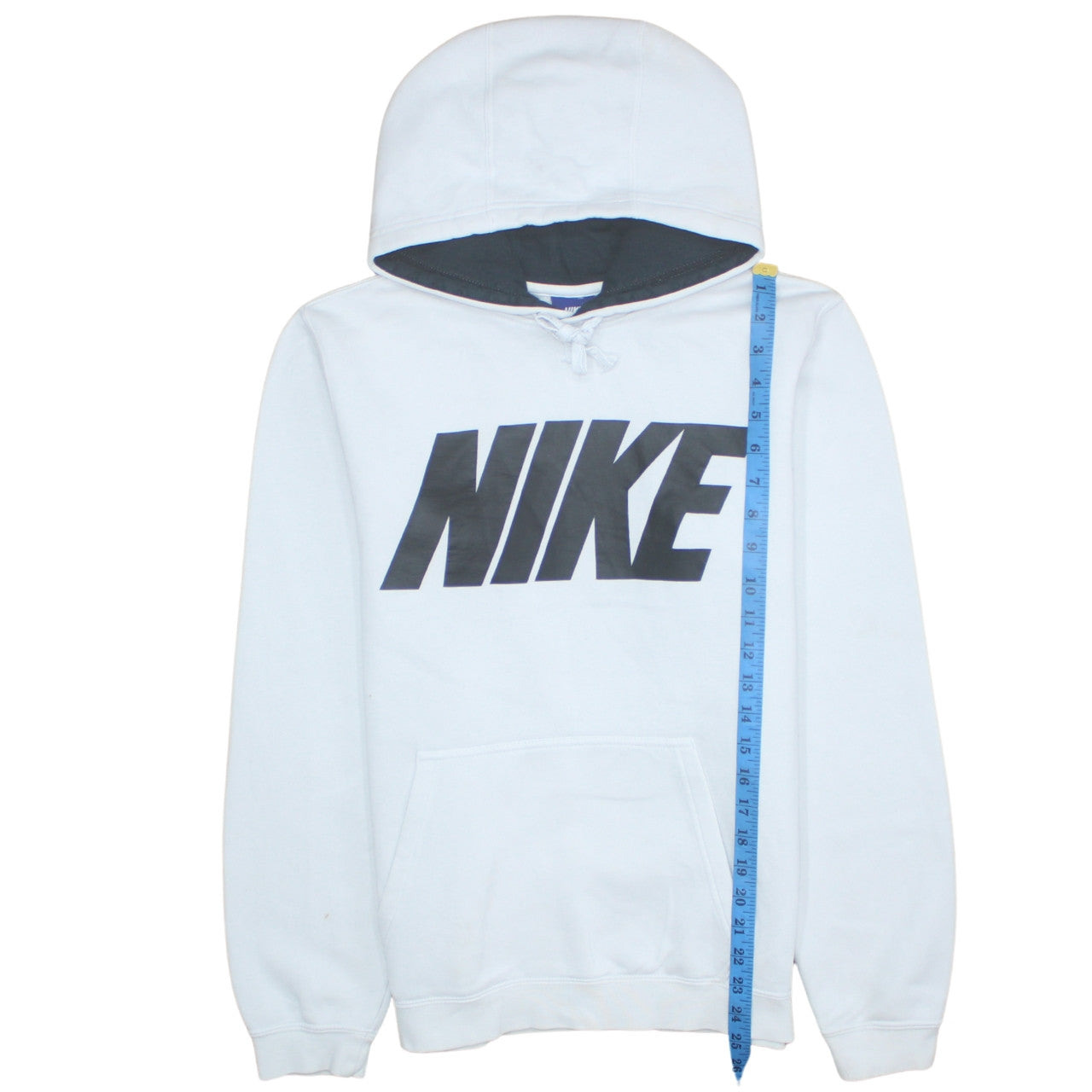 Nike Men's White Pullover Hoodie Small Graphic Logo Fleece