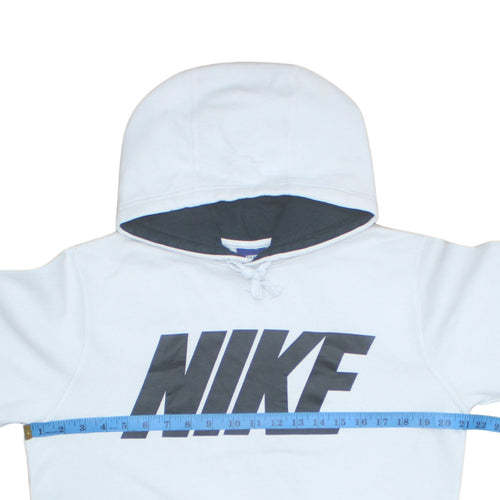 Nike Men's White Pullover Hoodie Small Graphic Logo Fleece