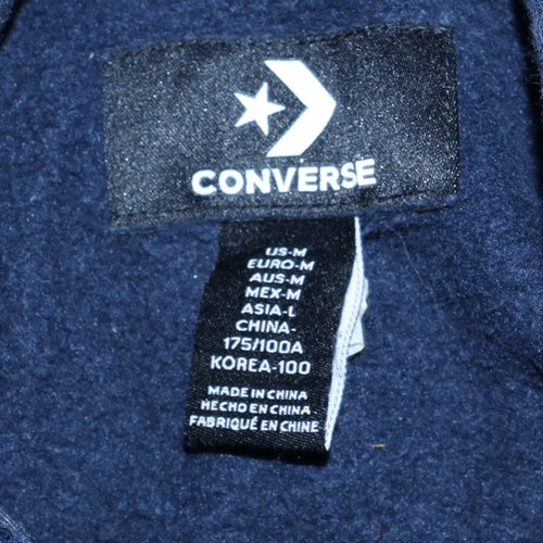 Converse Men's Blue Pullover Hoodie Medium Fleece Sportswear