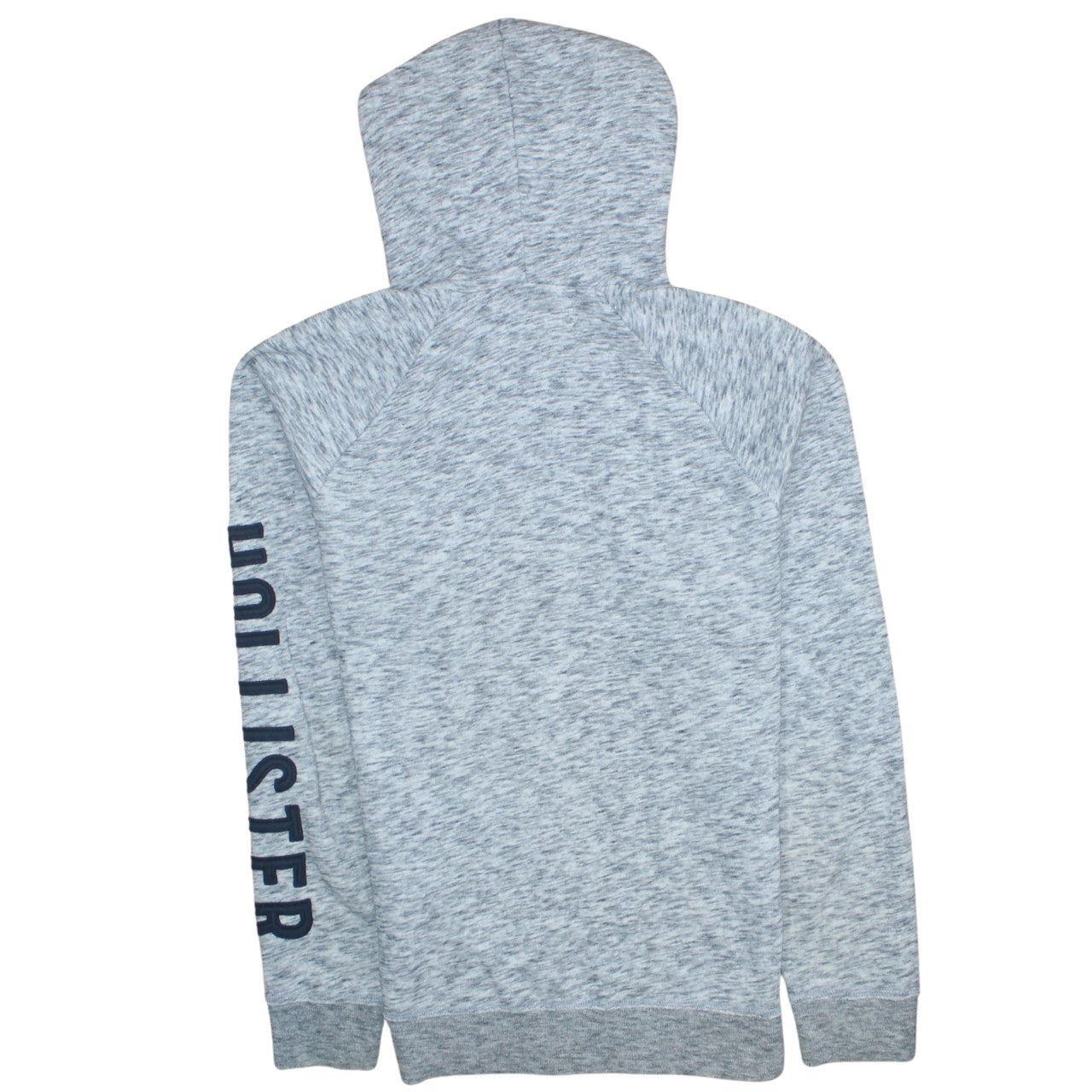Hollister Mens Grey Full Zip Hoodie L Logo Print Hooded Top